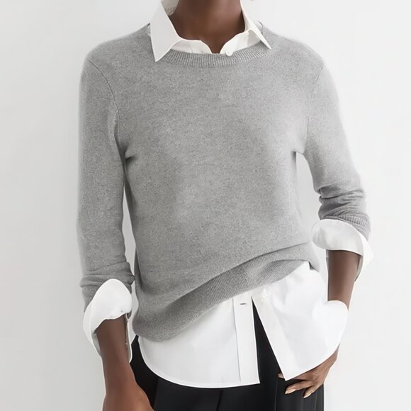 J.Crew Cashmere classic-fit crewneck sweater Size L Gray - Picture 5 of 6